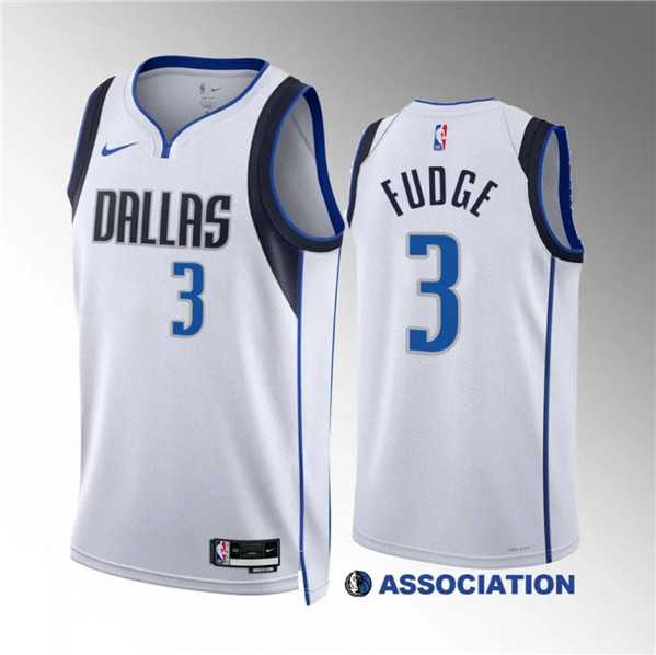 Men%27s Dallas Mavericks #3 Alex Fudge White Association Edition Stitched Basketball Jersey Dzhi->college and high school->NBA Jersey